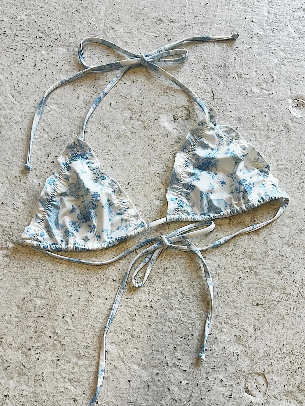 NWOT Frankie's Bikinis x Gigi Hadid Yomi Toile Blue Bikini Set + NWT Head Scarf